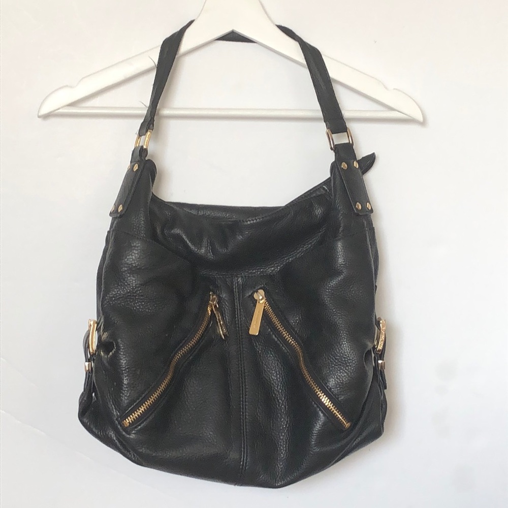 Michael Kors black leather hobo bag size medium